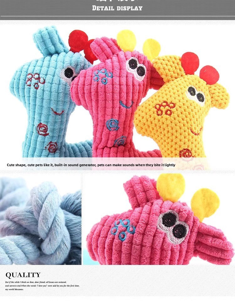 Durable Sound Dog Toy for Boredom Relief Small Puppy Plush Teething Bichon Pet