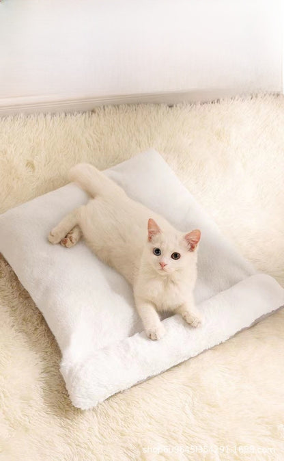 Household Cat House Dog House Kitten Bed Winter Warm Tent House Semi-Enclosed All-Season Universal