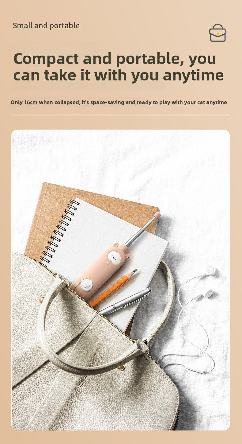 Infrared Laser Cat Teaser Wand with Detachable Feather Bell Interactive Cat Toys for Boredom and Exercise