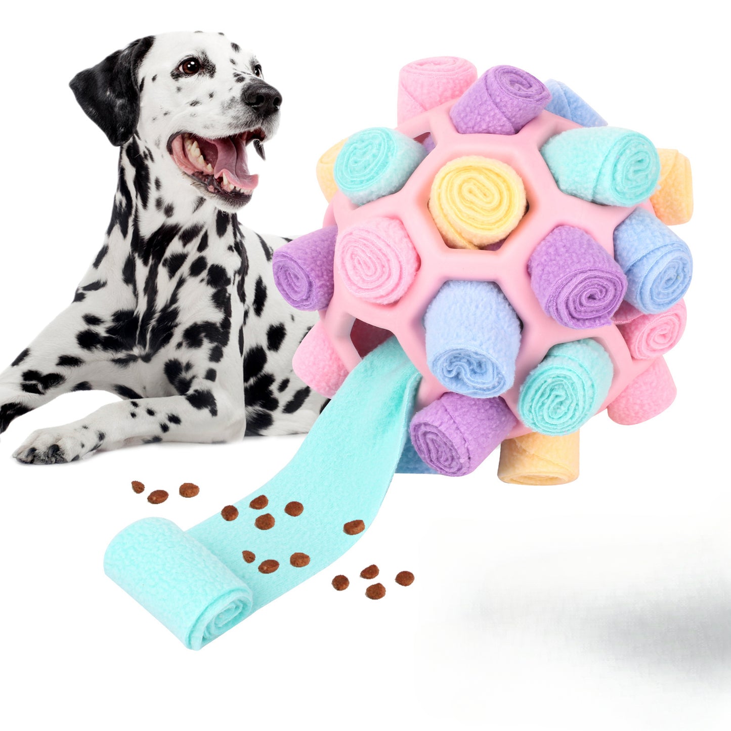 Pet Sniffing Mat Food Hiding Ball Dog Puzzle Durable Chew Cat Multi-functional Rubber Ball Hollow Ball Pop Ball Dog