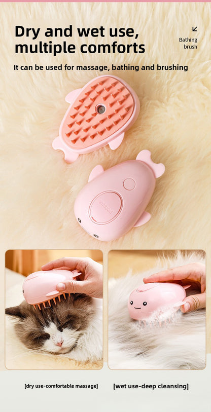 Pet Bath Spray Comb Cat Dog Electric Hair Removal Comb One-Key Anti-Flying Hair Dolphin Massage Brush Rechargeable