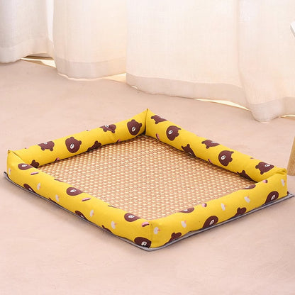 Pet Supplies Summer Cooling Mat Nest Rattan Woven Ice Bed for Cats Sleep
