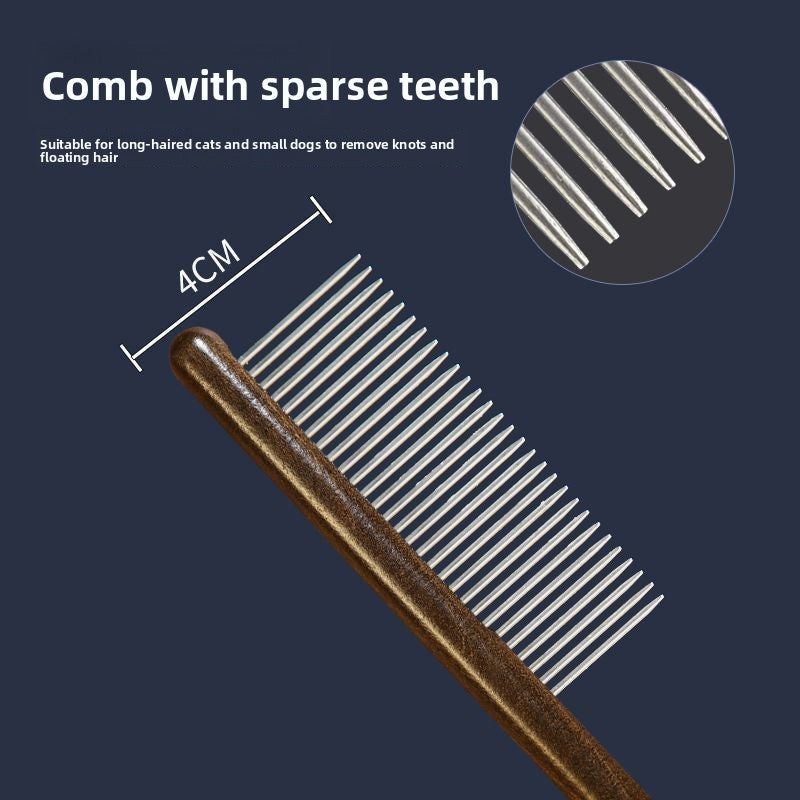 Wooden Pet Shedding Comb for Cats Dogs Removing Loose Hair Grooming Flea
