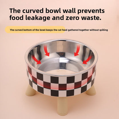 Elevated Anti Spill Cat Bowl Stainless Steel Pet Food and Water Dish with High Stand for Dogs Cats Non Slip Large Capacity Feeding Station