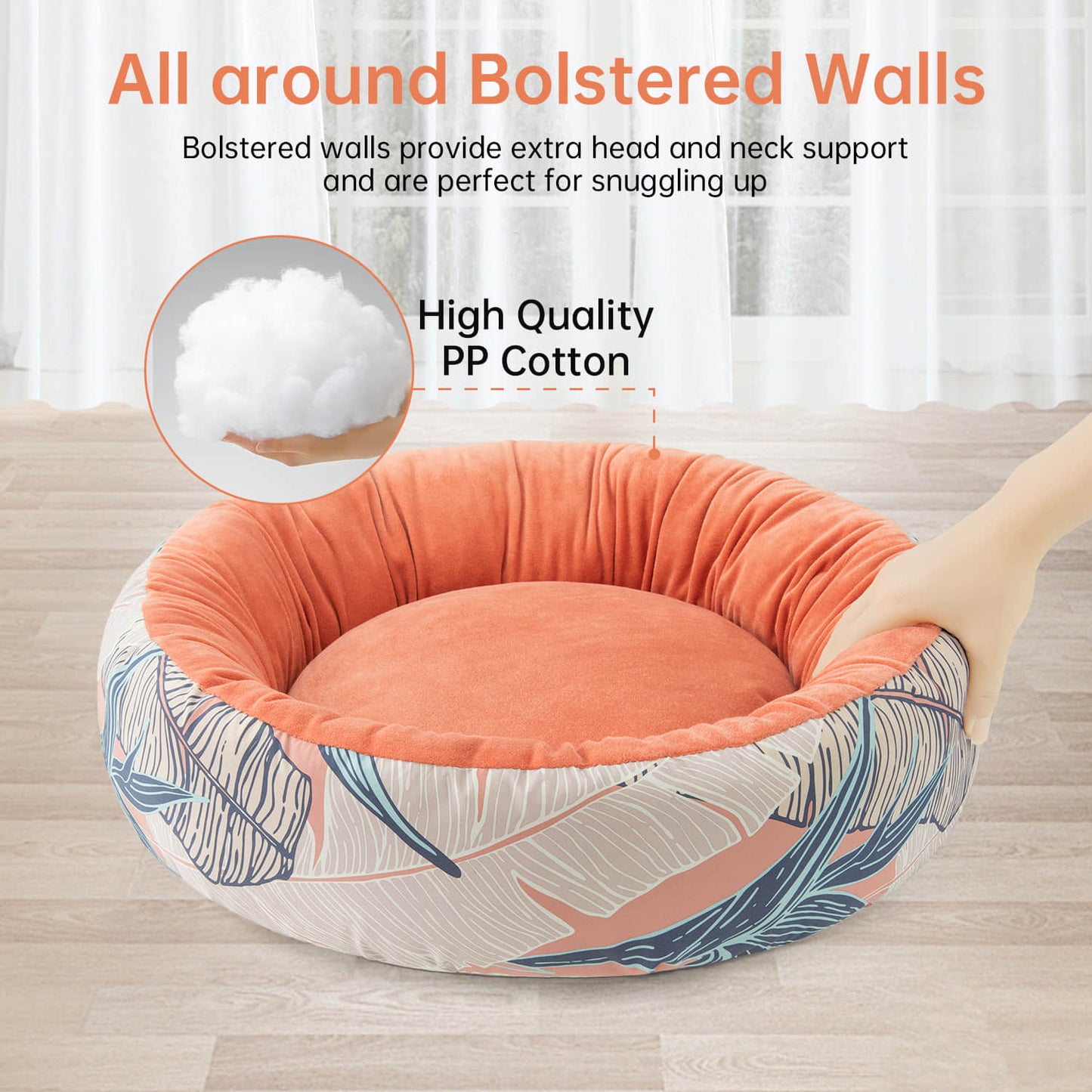 All Year Round Plush Round Leaf Pet Bed For Dogs And Cats Washable