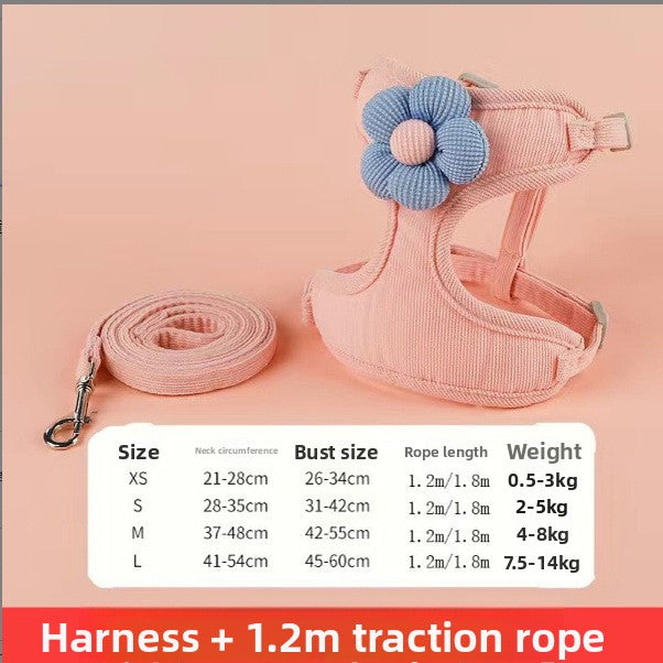 Small Dog Outdoor Walking Leash Vest Style Chest Harness for Teddy Bichon Pomeranian