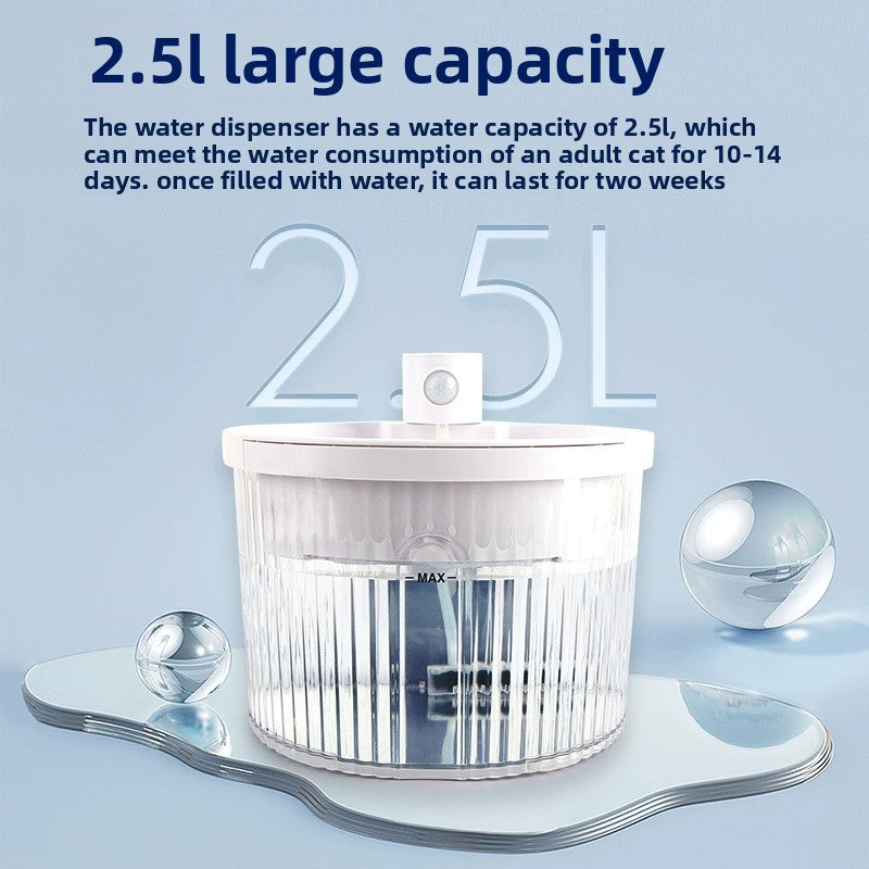 Pet Water Dispenser Smart Sensor Cat Automatic Water Feeder Circulation Non-Electric Large Capacity Long Battery Life