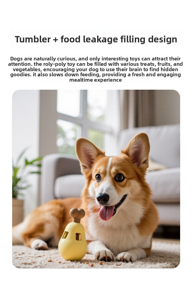 Automatic Treat Dispensing Ball for Dogs Interactive Puzzle Chew Toy Chicken Leg Shape Long Lasting Chewer Toy for Teeth Grinding and Boredom