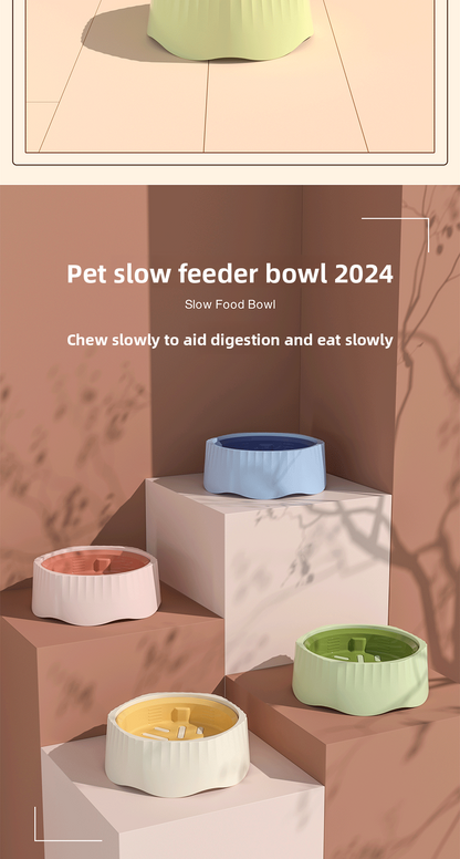 Pet Slow Feeder Bowl 2-in-1 New Dog Anti-Tip Bowl Cat Dog Supplies New Non-Slip Dog Bowl