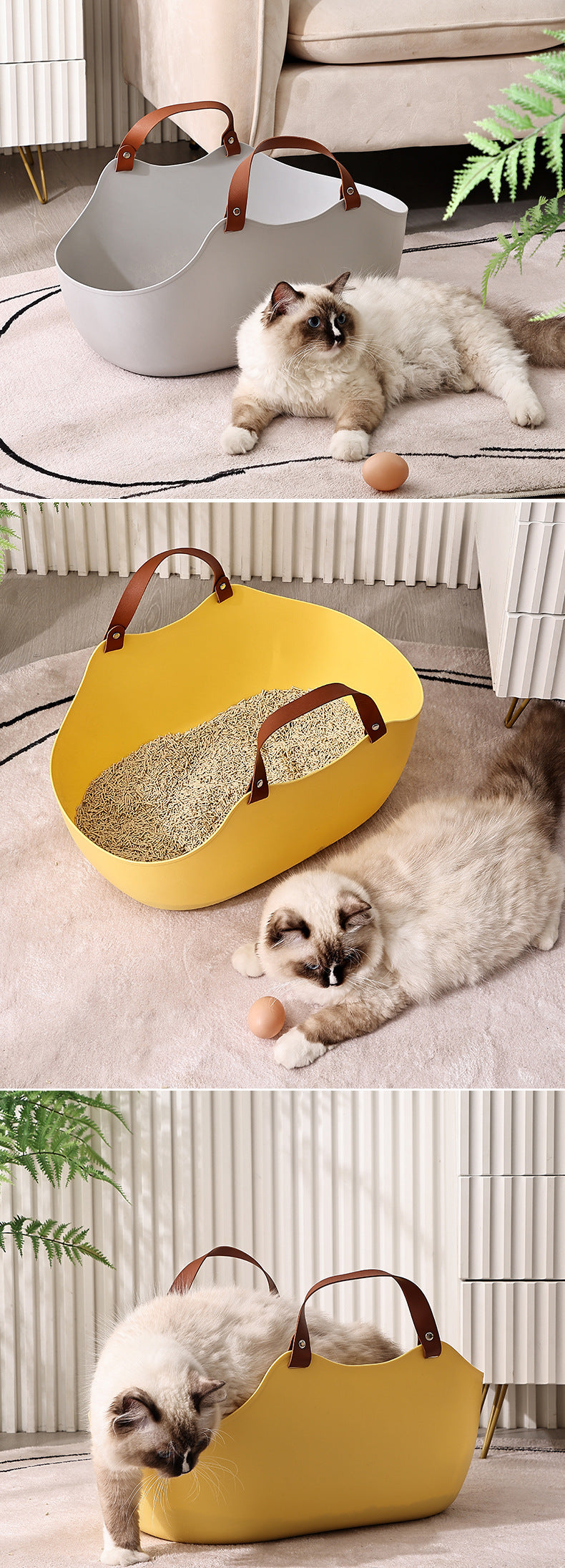Creative Portable Open Design Large Cat Litter Box Cat Toilet Essential Supplies