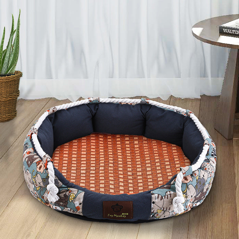 Universal Detachable Washable Pet Bed for Dogs Cats Large Medium Small Summer Cooling Mat