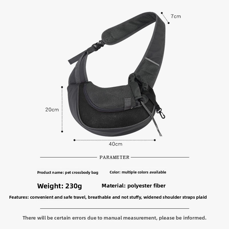Crossbody Cat Bag Breathable Mesh Pet Shoulder Portable Outings