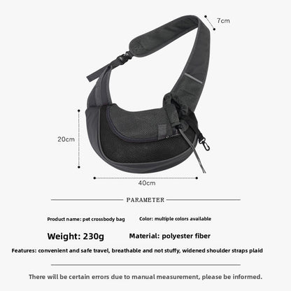 Crossbody Cat Bag Breathable Mesh Pet Shoulder Portable Outings