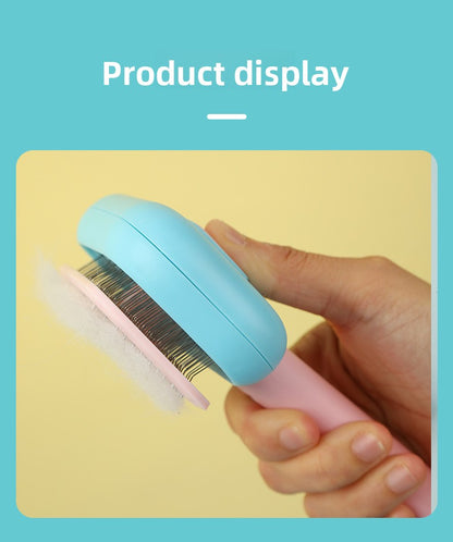 Professional Stainless Steel Pet Deshedding Brush One Click Hair Removal Comb for Cats Dogs Effective Grooming and Massage Tool