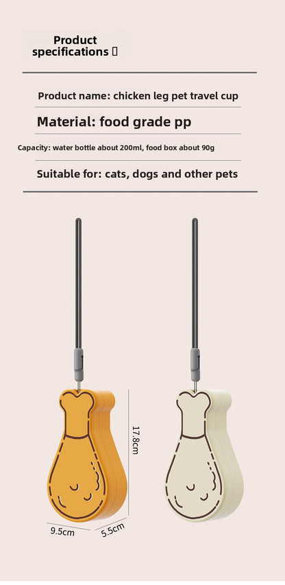 Portable Pet Travel Water Bottle and Food Container Double Layer Dog Cat Outdoor Feeder Leak Proof Dual Use Cup