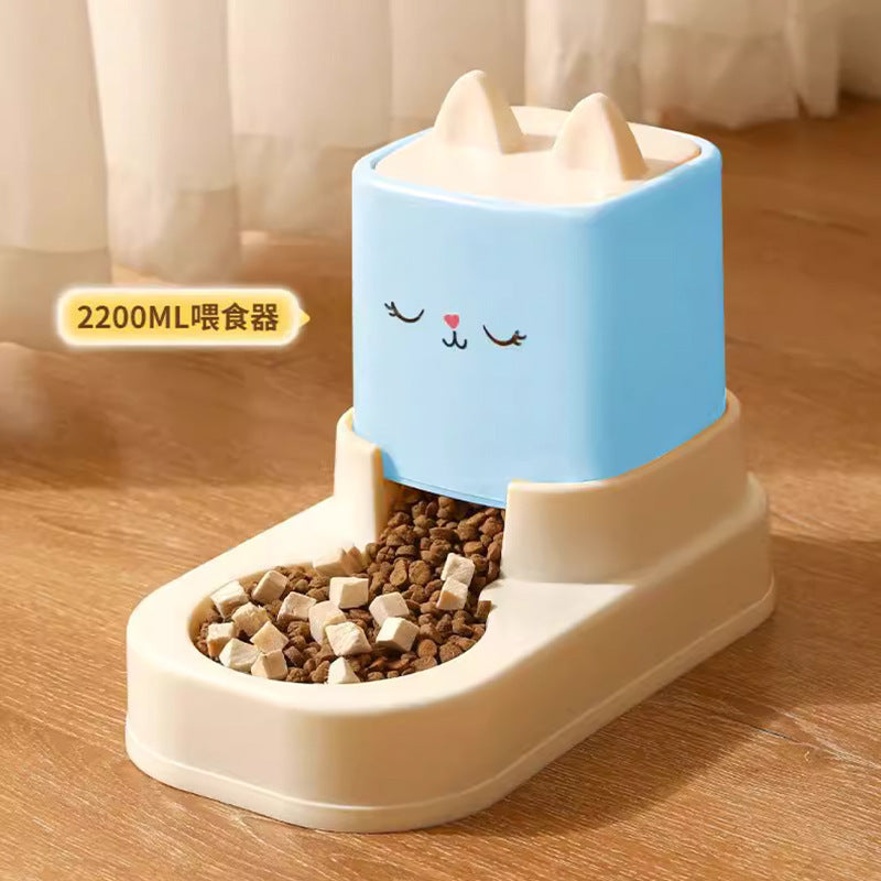 Large Capacity 5L Automatic Pet Feeder and Waterer Combo Adjustable Height Dog Cat Bowl Set with Non Slip Base