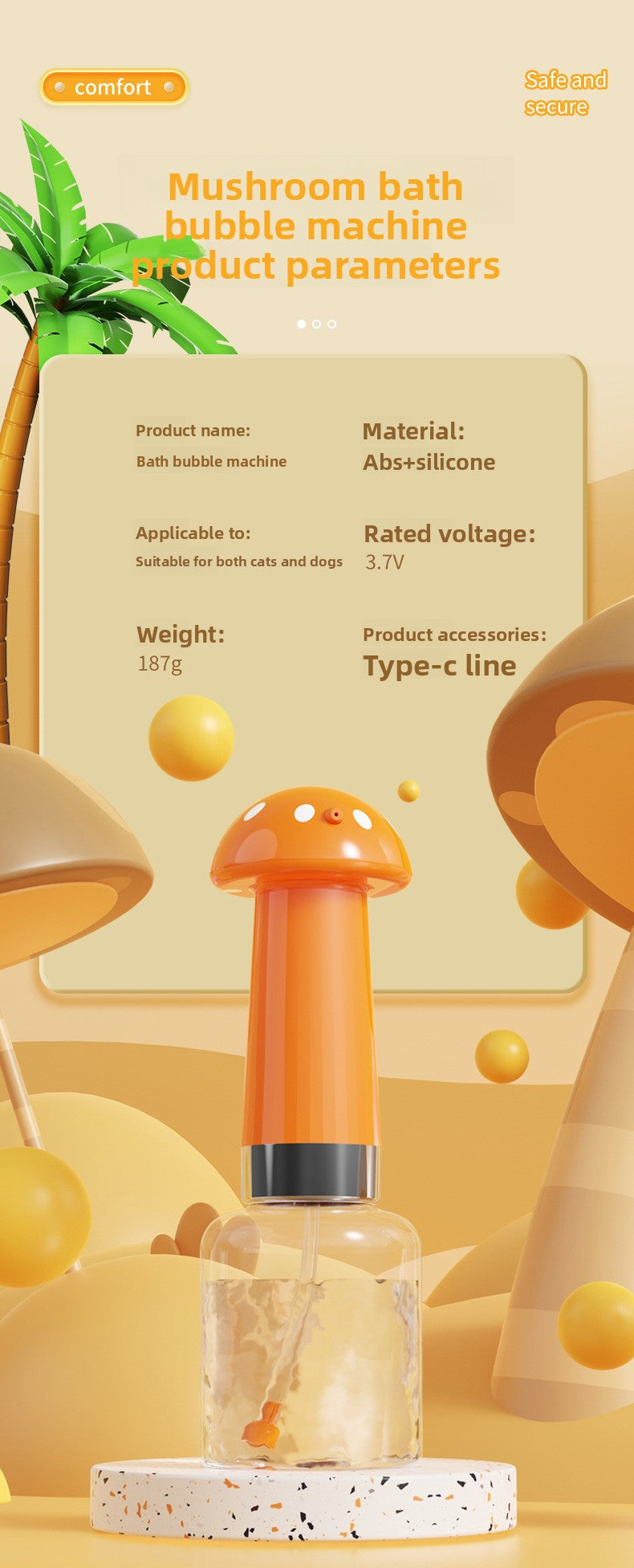 Automatic Pet Bubble Bath Machine One Click Foam Shower Gel Dispenser for Dogs Cats Gentle Cleaning and Fun Bath Time