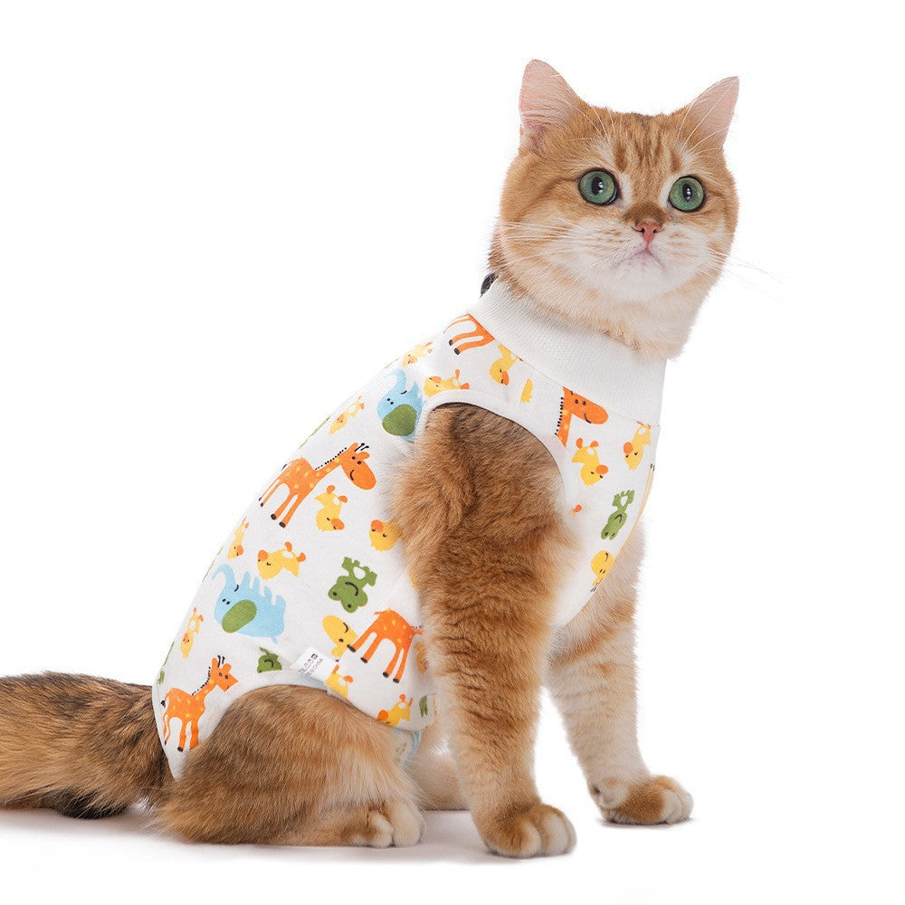 Post Surgery Cat Recovery Suit for Female Cats Anti Lick Cone Alternative Soft Breathable Pet Surgical Suit Spay Neuter Recovery