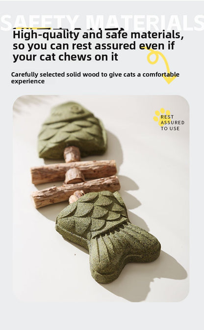 Wooden Fish Bone Teeth Cleaning Stick for Cats