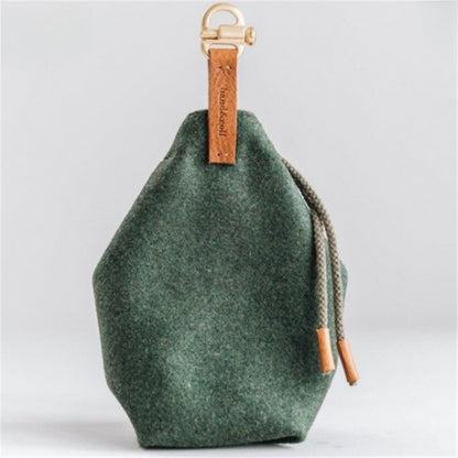 Portable Pet Dog Snack Bag Outdoor Drawstring Canvas Dog Food Bag Dog Supplies