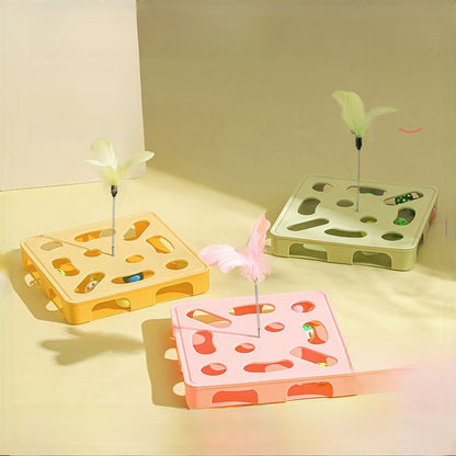 Cat Teaser Wand Toy Self-Entertainment Boredom Relief Energy Consuming Fun Kitten Educational Game Box Bell Maze Box