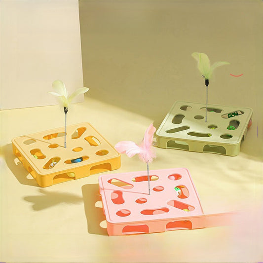 Cat Teaser Wand Toy Self-Entertainment Boredom Relief Energy Consuming Fun Kitten Educational Game Box Bell Maze Box