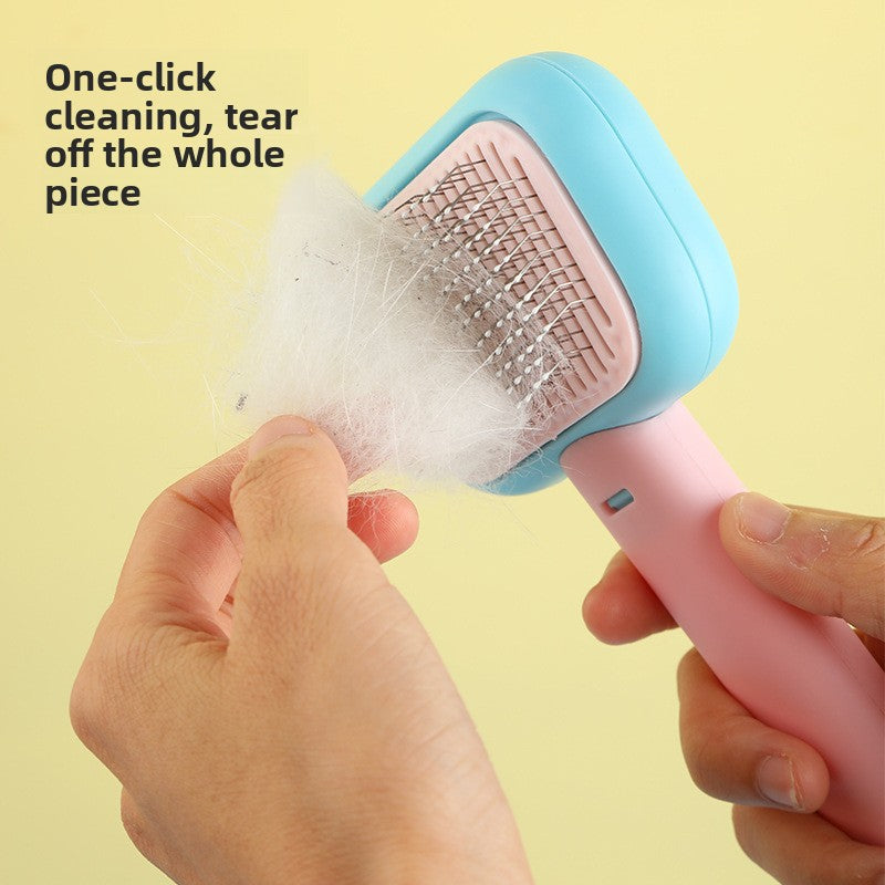 Professional Stainless Steel Pet Deshedding Brush One Click Hair Removal Comb for Cats Dogs Effective Grooming and Massage Tool