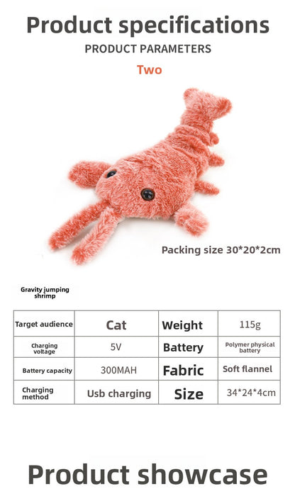 New Electric Simulation Shrimp Catnip Fun Cat Teaser Toy