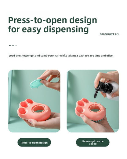 Professional Pet Grooming Brush for Bath Time Extra Large Size Cat Paw Massage Scrubber and Dog Bathing Brush