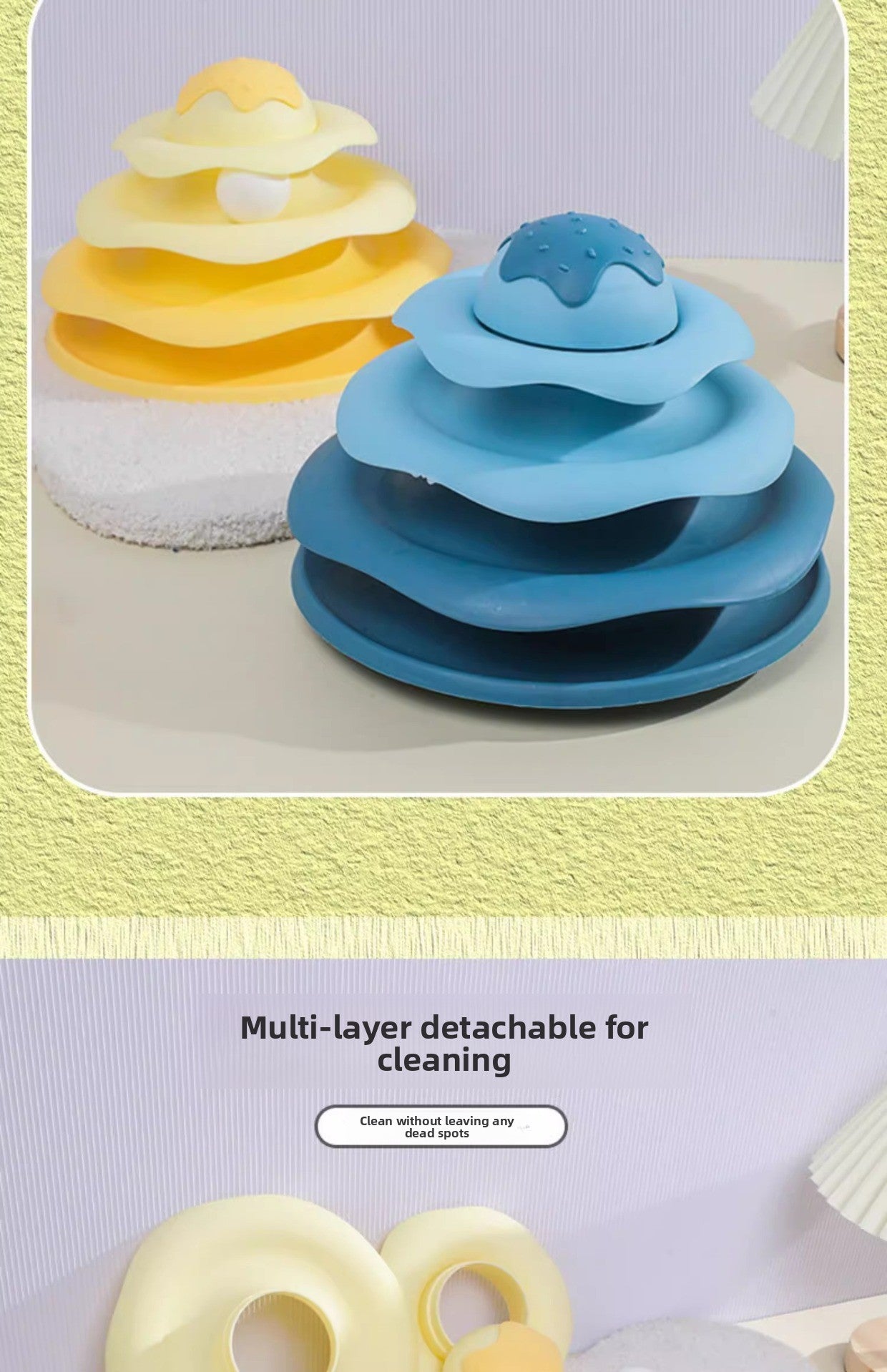 Three Layer Ice Cream Track Cat Play Board for Kitten Self Entertainment Boredom Busting Toy