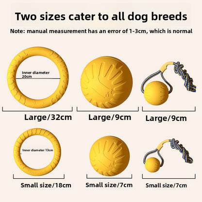Dog Outdoor Training Energy-Consuming Safe Soft Rubber Interactive Pull Ring Toy