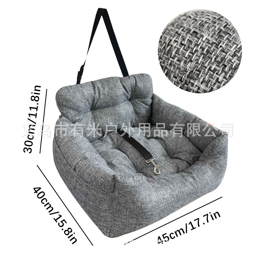 Premium Pet Car Seat for Dogs and Cats Comfortable Travel Bed with Non-Slip Mat Washable Car Sofa Cushion