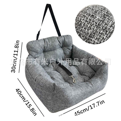 Premium Pet Car Seat for Dogs and Cats Comfortable Travel Bed with Non-Slip Mat Washable Car Sofa Cushion