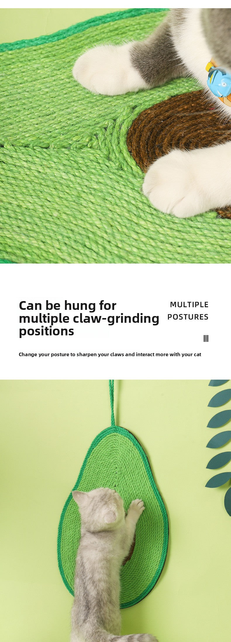 Durable Hanging Cat Scratching Board Pad Multiple Styles Anti Scratch Furniture Protector Interactive Pet Toy for Indoor Cats