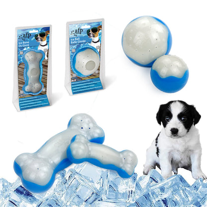 Dog Summer Refreshing Ice Ball Bone Soft Gel Chew Toy