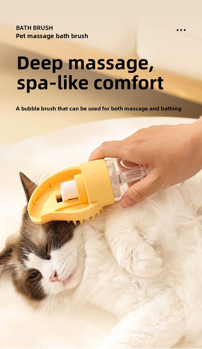 Multifunctional Automatic Foam Silicone Pet Bath Massage Brush for Cats Dogs