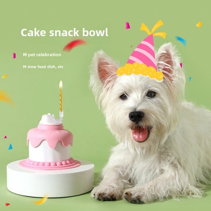 Pet Birthday Cake Ceremony Gift Dog Cat Photo Prop Multi-functional Pet Bowl