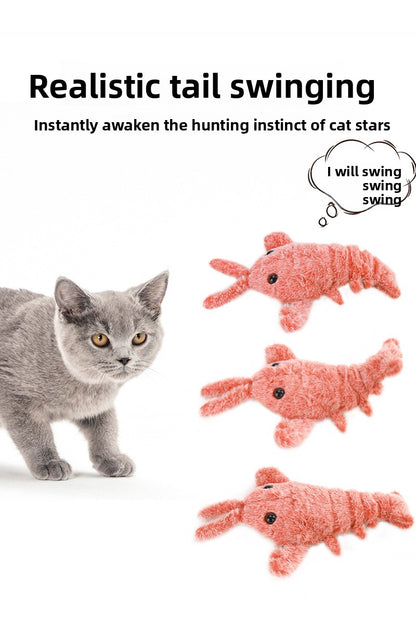 New Electric Simulation Shrimp Catnip Fun Cat Teaser Toy