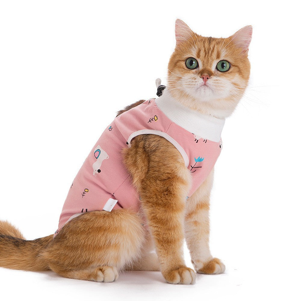 Post Surgery Cat Recovery Suit for Female Cats Anti Lick Cone Alternative Soft Breathable Pet Surgical Suit Spay Neuter Recovery