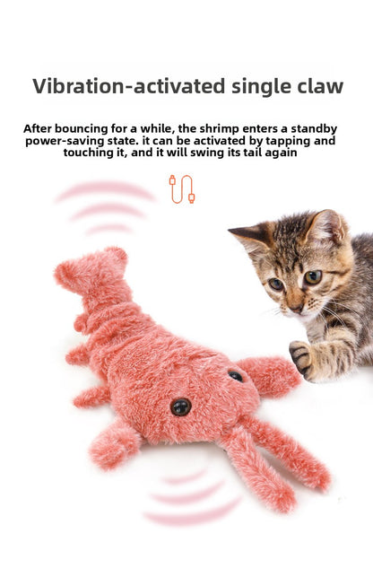 New Electric Simulation Shrimp Catnip Fun Cat Teaser Toy