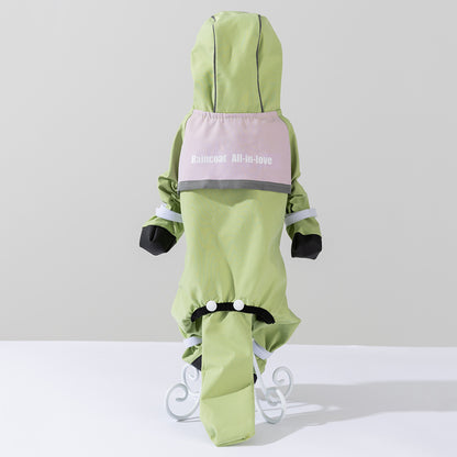 Waterproof Pet Raincoat Full Coverage Four Legged Design for Small and Medium Dogs Summer Outdoor Adventure Cartoon Teddy Dog Clothes