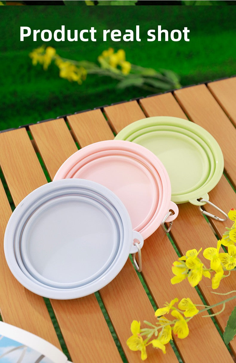 Portable Collapsible TPE Dog Food Drinking Bowl