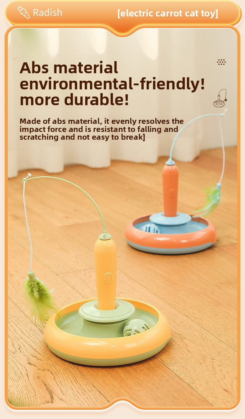 Pet Toy Electric Cat Toy Rotating Cat Teaser Wand Flying Feather Interactive Cat Toy