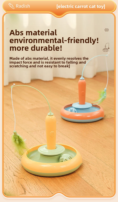 Pet Toy Electric Cat Toy Rotating Cat Teaser Wand Flying Feather Interactive Cat Toy