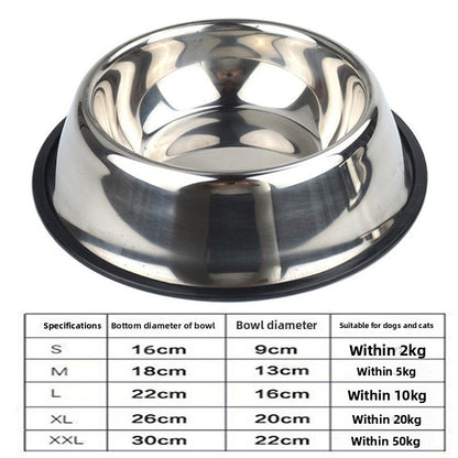 Stainless Steel Anti-Spill Dog Food Bowl Extra Large Non-Slip Rice Dish