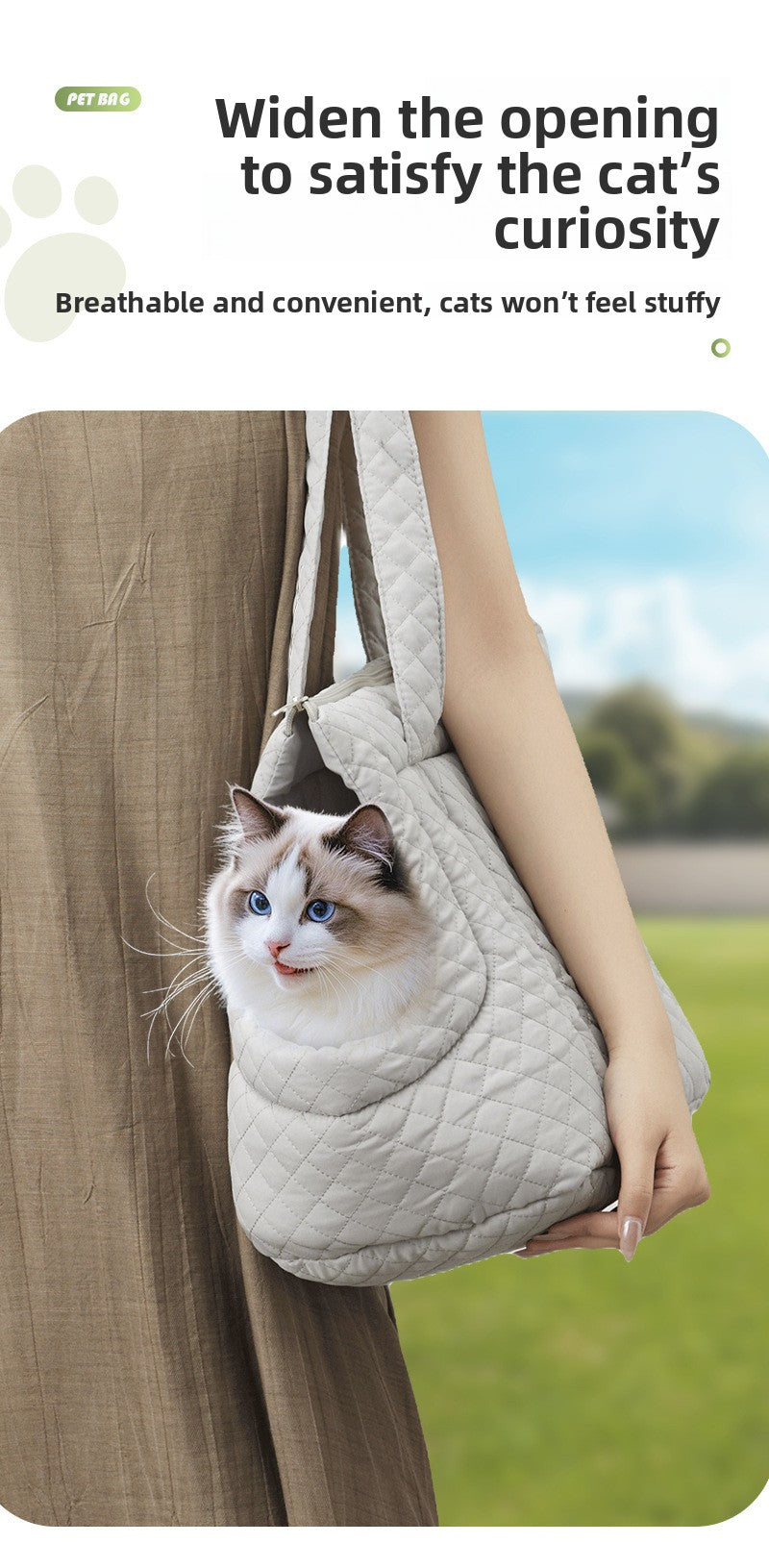 Cute Cat Carrier Backpack for Travel Large Capacity Breathable Pet Handbag Portable Dog Shoulder Bag Outgoing Puppy Crossbody Carrier