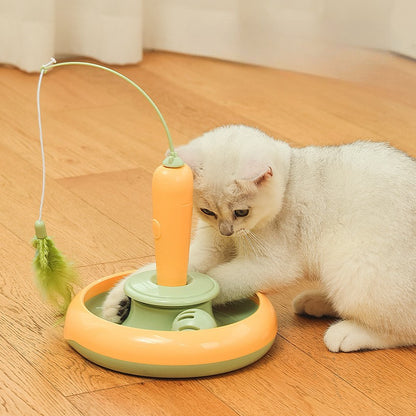 Pet Toy Electric Cat Toy Rotating Cat Teaser Wand Flying Feather Interactive Cat Toy