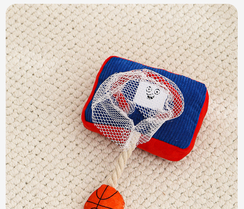 Durable Cotton Rope Dog Chew Toy with Squeaker Sound Interactive Plush Puppy Toys for Boredom Relief and Dental Health Pet Supplies