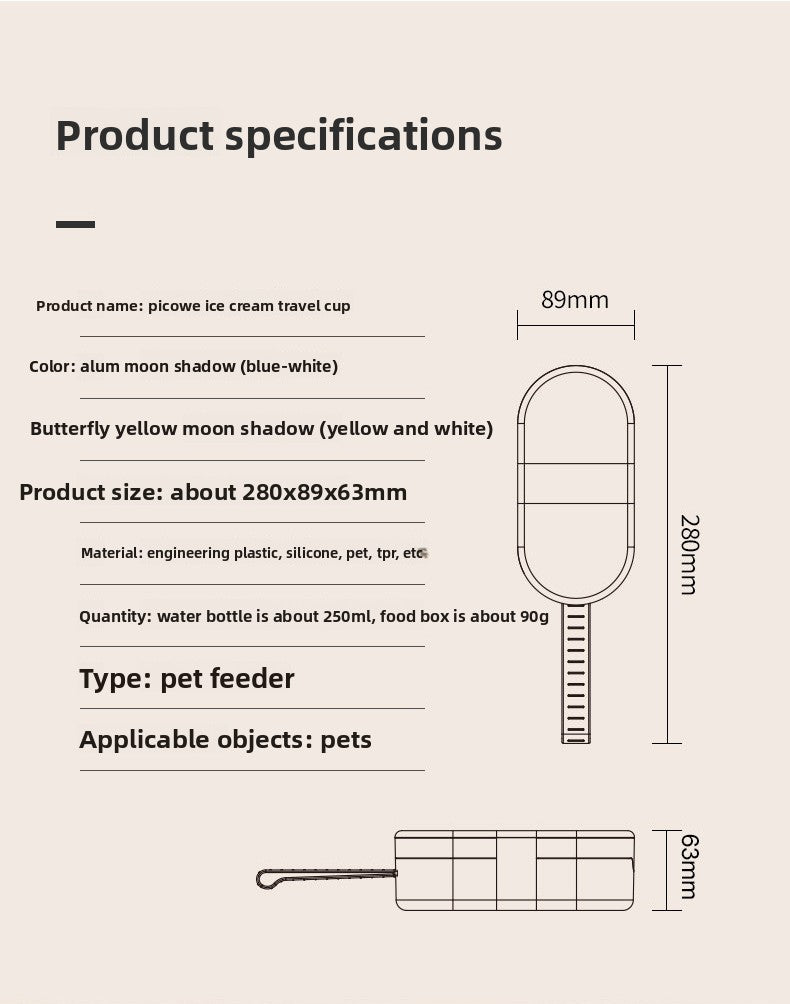 Portable Hanging Dog Water Bottle with Two-in-One Food Cup for Outdoor Travel Wholesale