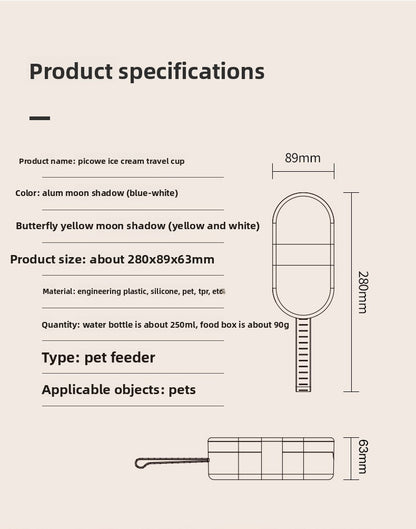 Portable Hanging Dog Water Bottle with Two-in-One Food Cup for Outdoor Travel Wholesale